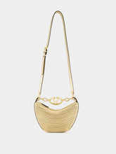 Valentino Garavani Gold Nappa Leather Mini Hobo Moon Bag with VLogo Chain