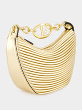 Valentino Garavani Gold Nappa Leather Mini Hobo Moon Bag with VLogo Chain