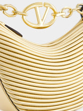 Valentino Garavani Gold Nappa Leather Mini Hobo Moon Bag with VLogo Chain