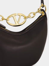 Valentino Garavani Black Mini VLogo Moon Hobo Bag