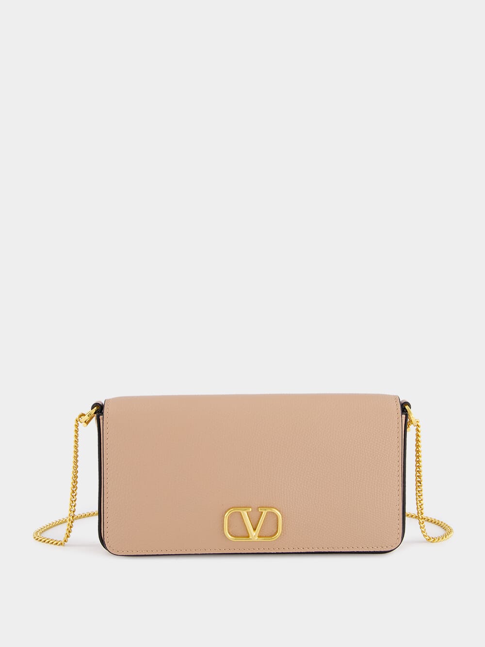 Pink VLogo Leather Crossbody Bag