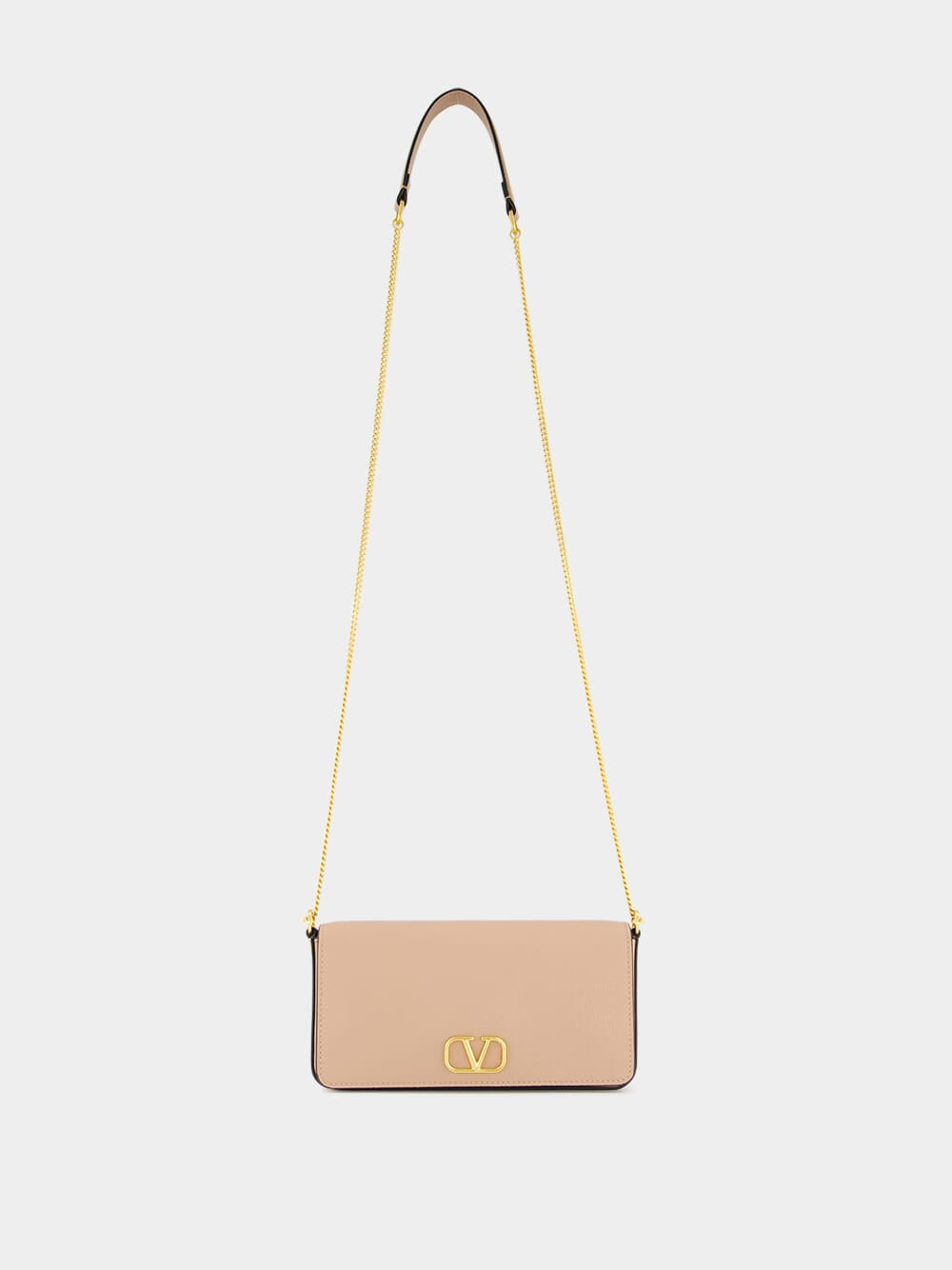 Pink VLogo Leather Crossbody Bag