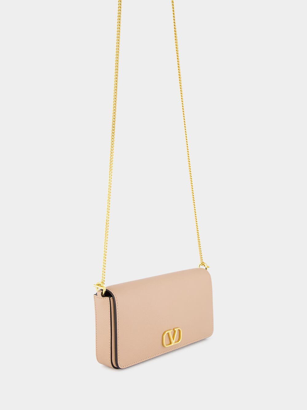 Pink VLogo Leather Crossbody Bag