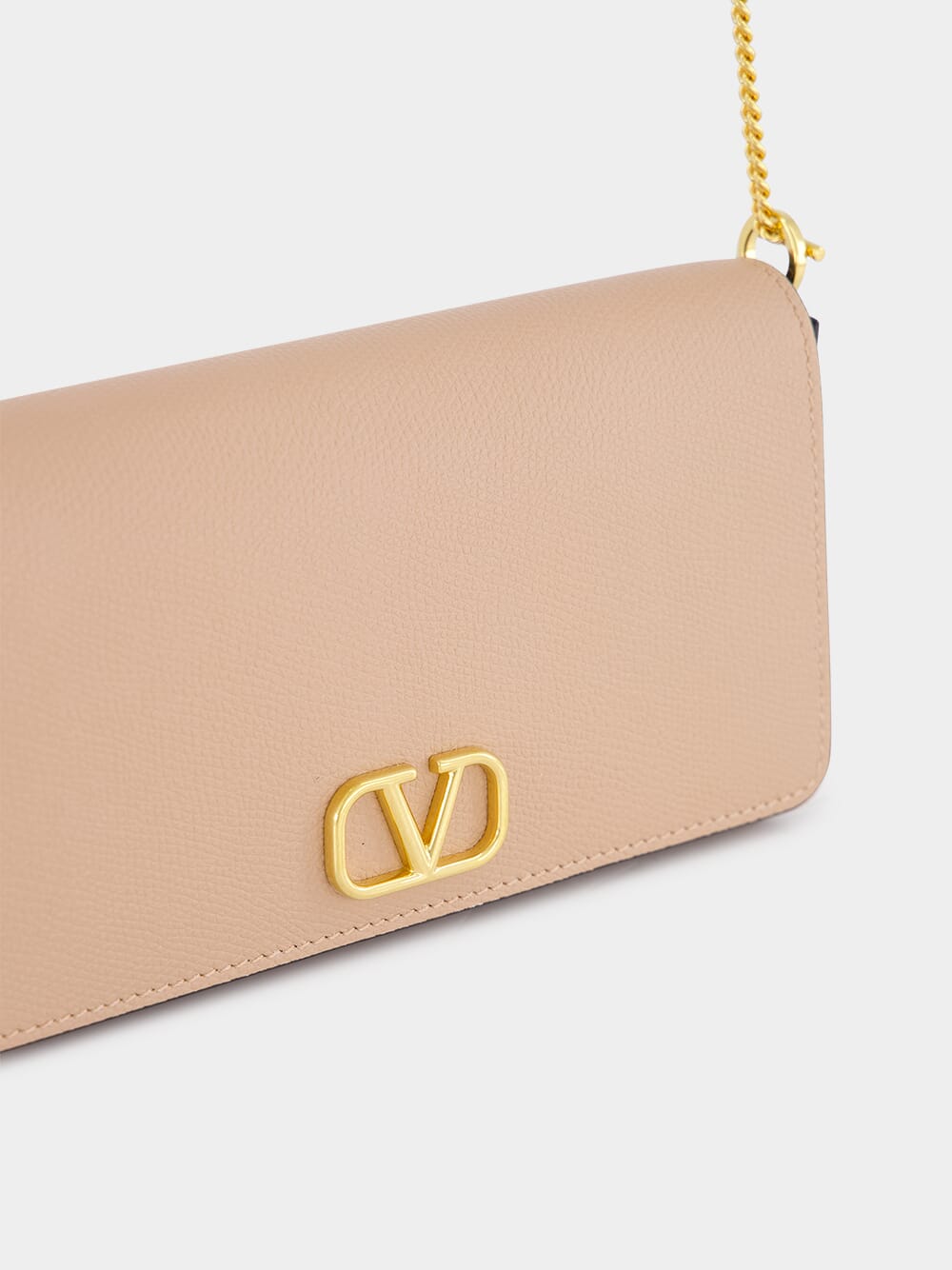 Pink VLogo Leather Crossbody Bag