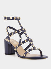Valentino Garavani Blue Rockstud Ankle Strap Sandals