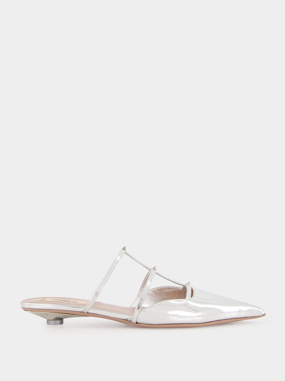 Silver Palladium Mini Rockstud Mules