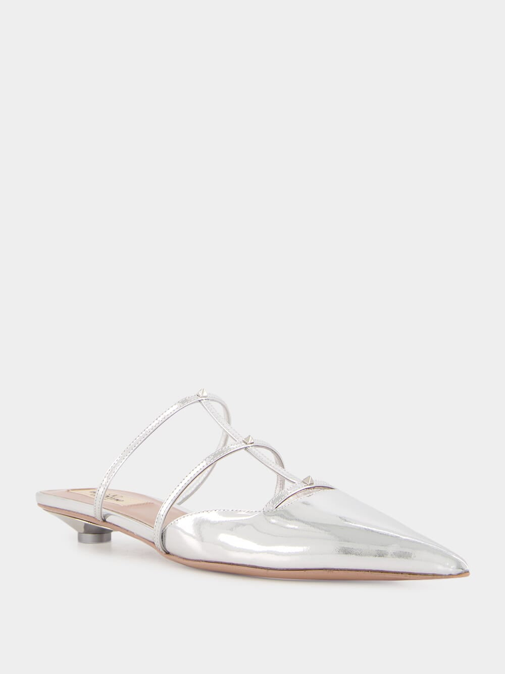 Silver Palladium Mini Rockstud Mules