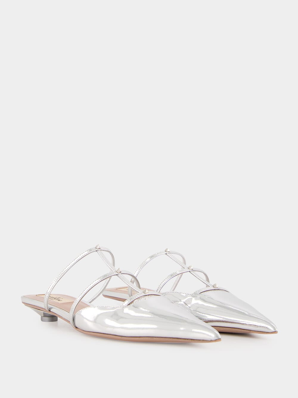 Silver Palladium Mini Rockstud Mules