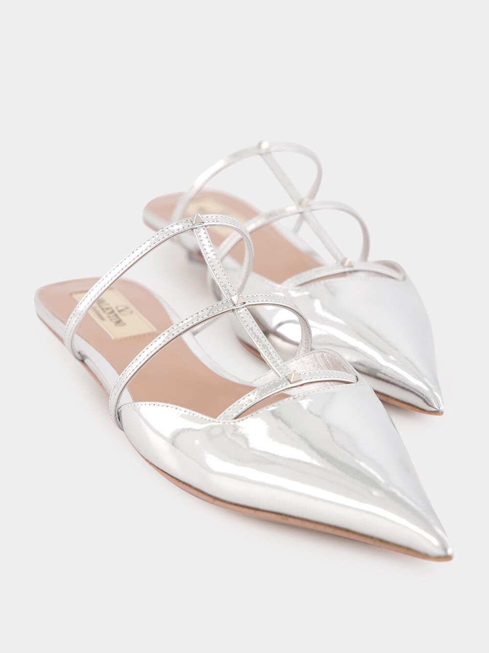 Silver Palladium Mini Rockstud Mules