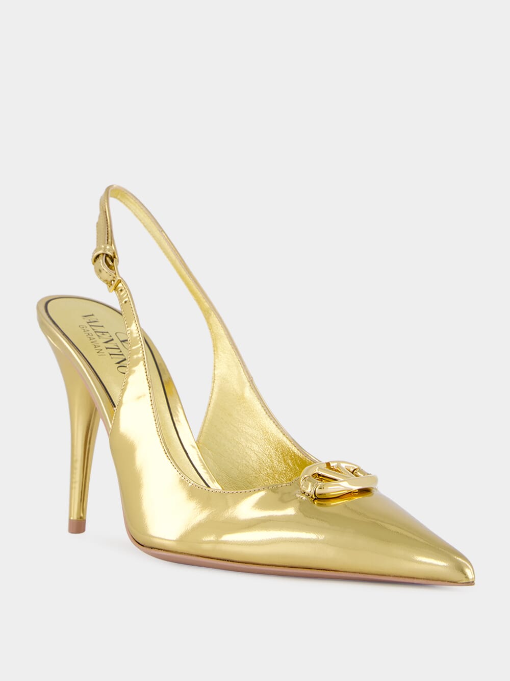 VLogo Signature Leather Slingback Pumps