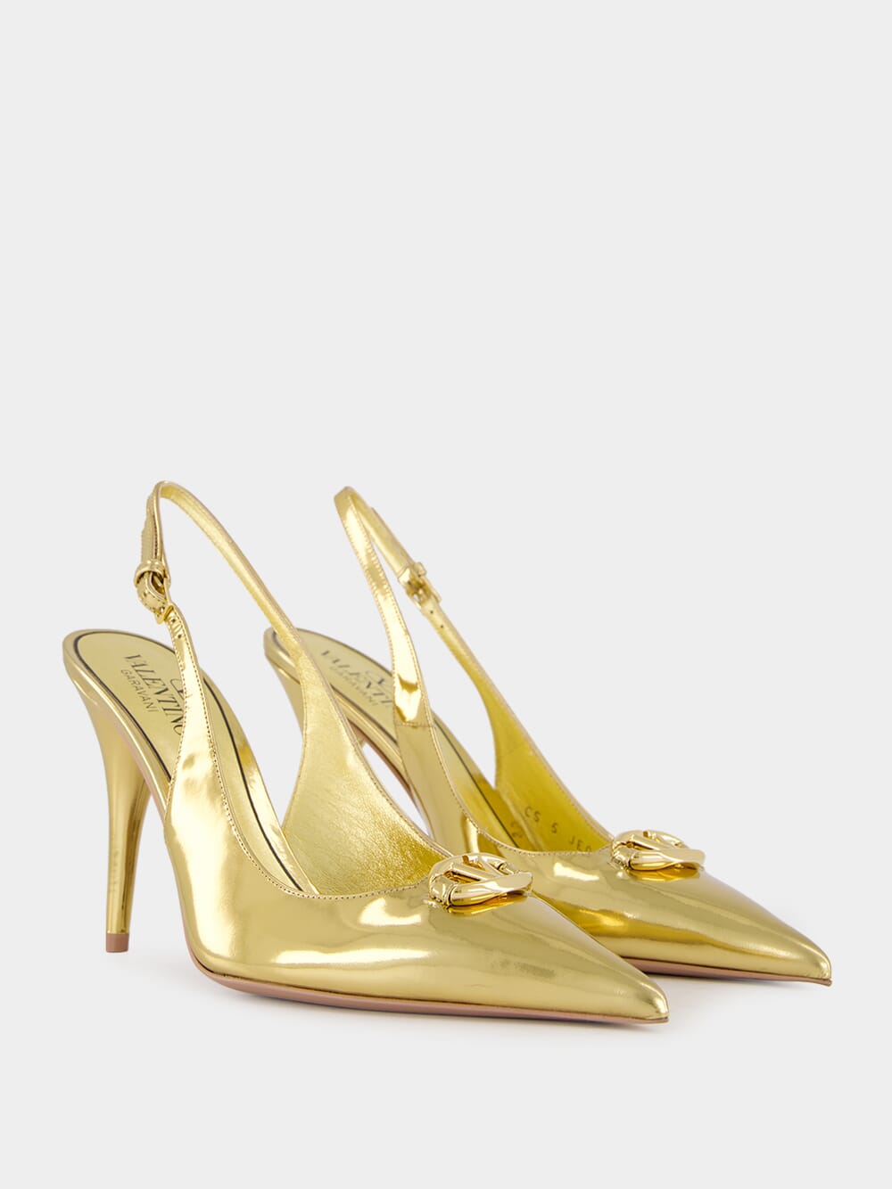 VLogo Signature Leather Slingback Pumps