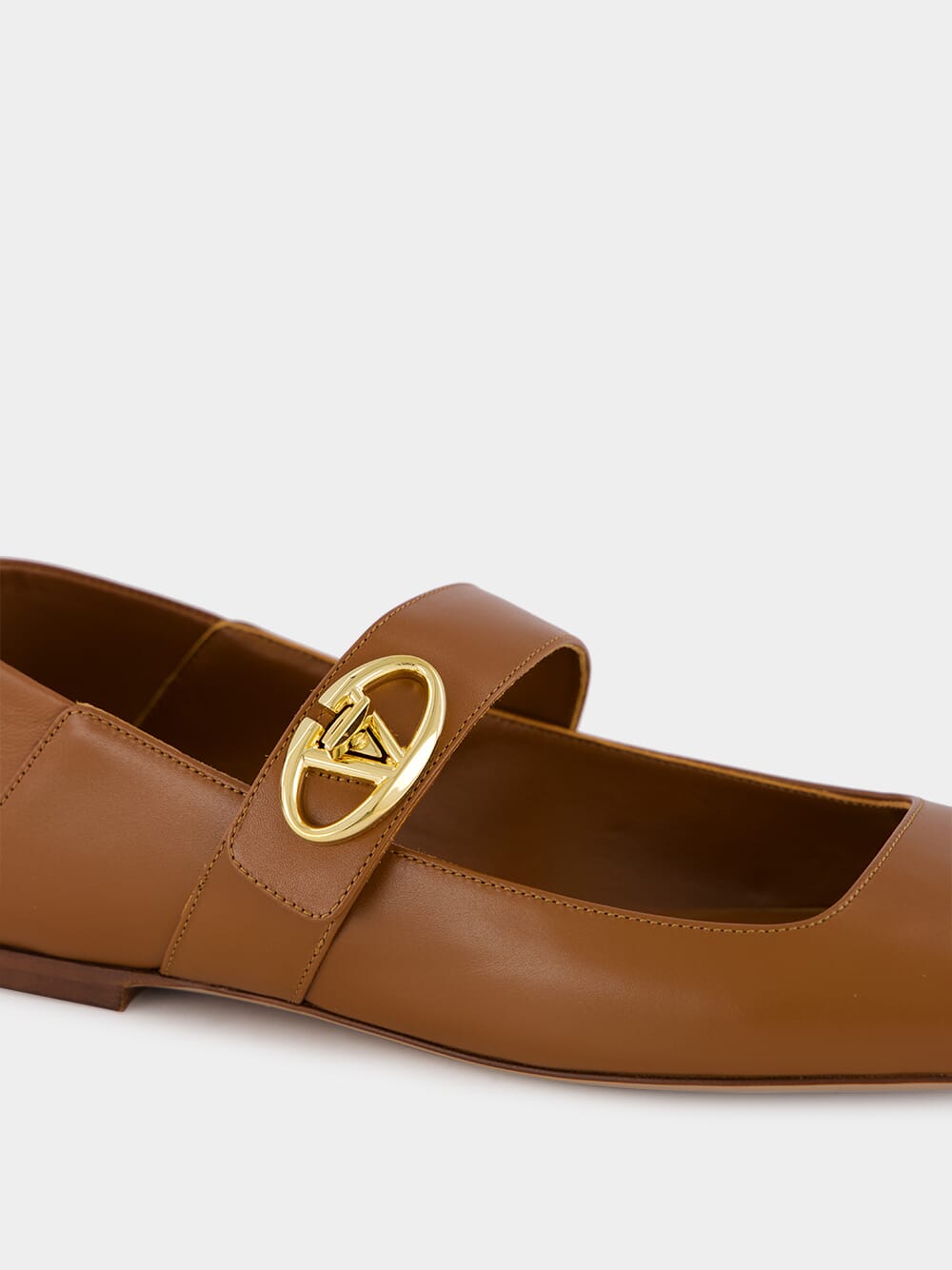 Tobacco VLogo Locker Mary Jane Ballerina Flats