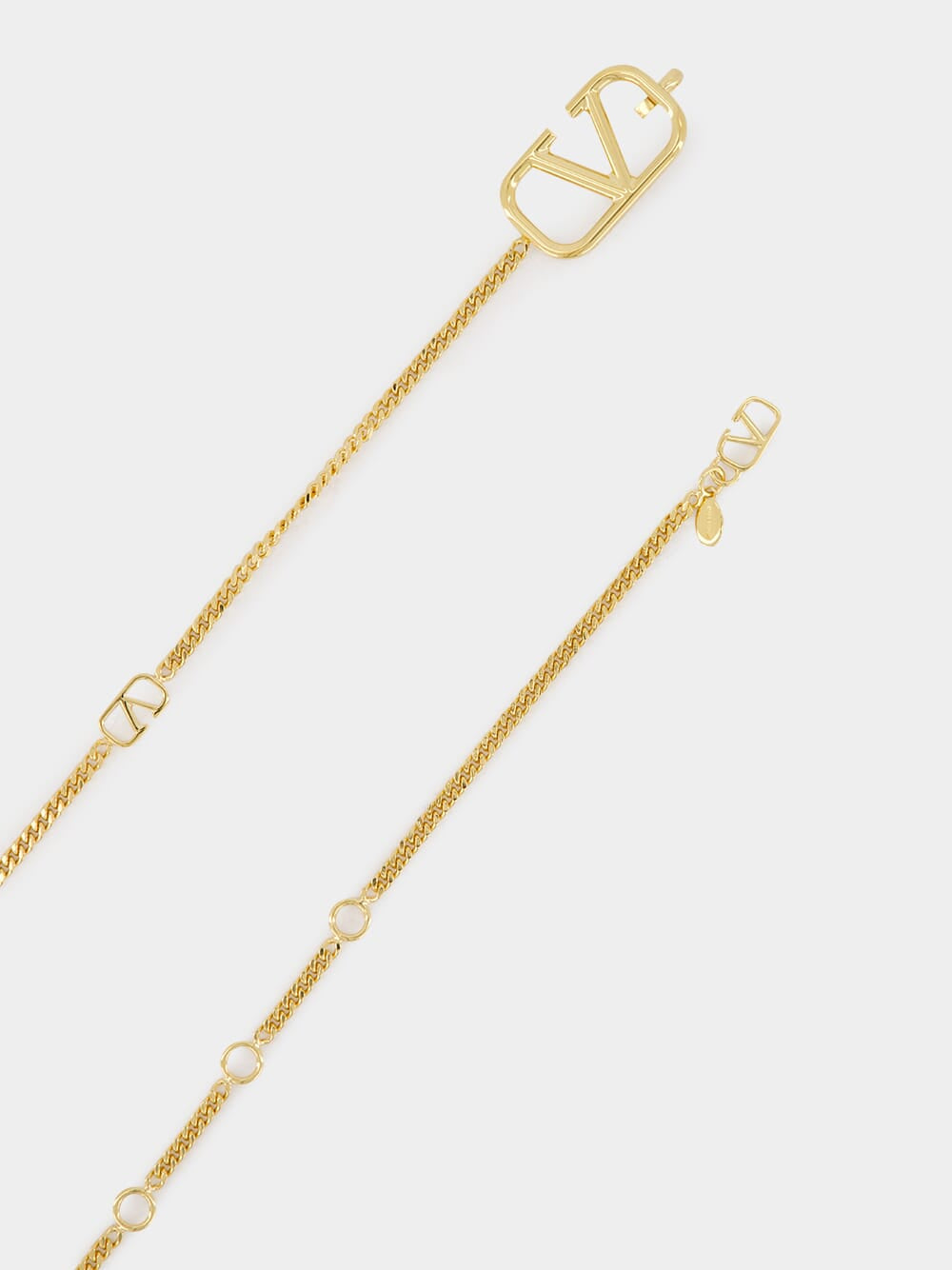 Gold VLogo Signature Chain Belt in Metal