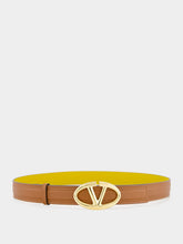 Valentino Garavani Brown Reversible Vlogo Leather Belt