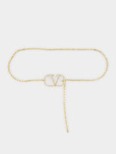 Valentino Garavani VLogo Signature Chain Belt with Swarovski Crystals