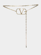 Valentino Garavani VLogo Signature Chain Belt with Swarovski Crystals