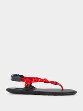 Miu Miu Red Riviere Cord and Leather Sandals