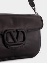 Valentino Garavani Black Shoulder Bag Alltime Rubber Logo Nappa