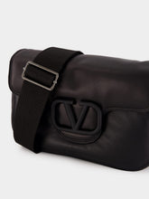 Valentino Garavani Black Shoulder Bag Alltime Rubber Logo Nappa