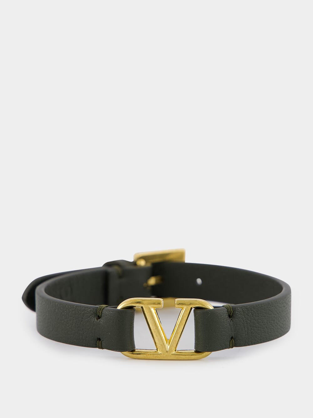 Black VLogo Signature Calfskin Bracelet