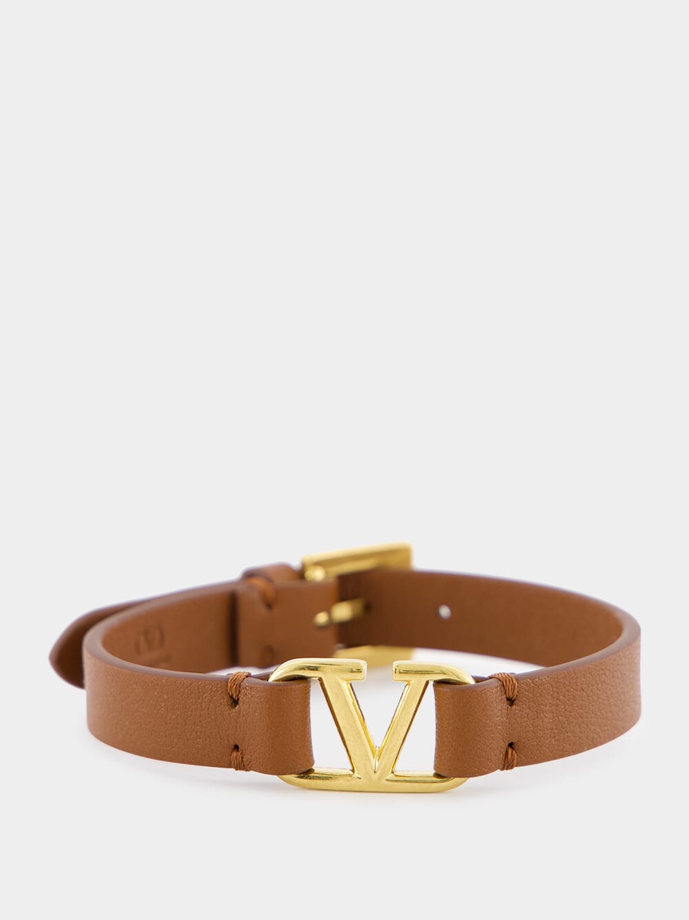 Tobacco VLogo Signature Calfskin Bracelet