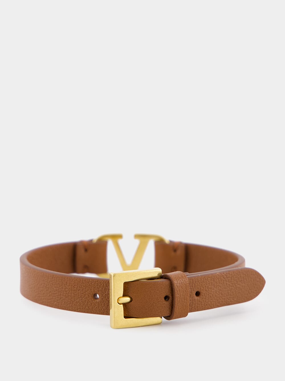 Tobacco VLogo Signature Calfskin Bracelet