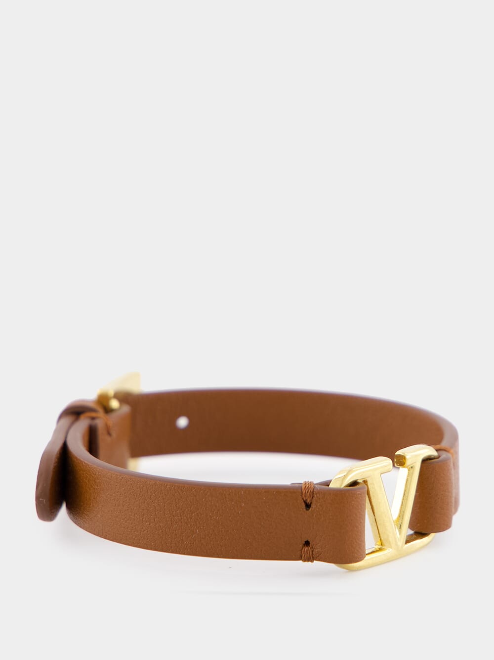 Tobacco VLogo Signature Calfskin Bracelet