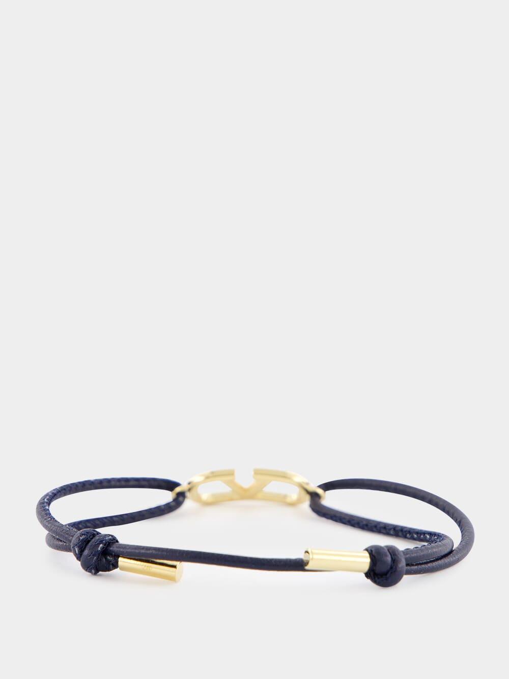 Navy VLogo Signature Nappa Bracelet