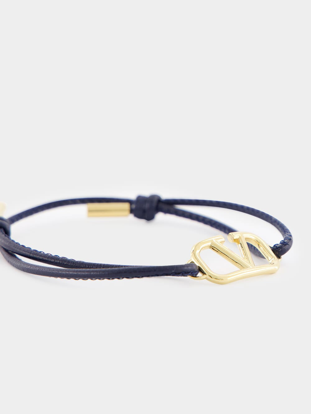 Navy VLogo Signature Nappa Bracelet