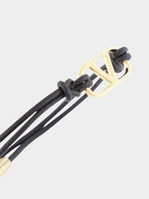 Valentino Garavani Black VLogo Signature Leather Bracelet