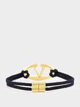 Valentino Garavani Logo Cord Black Bracelet 35 mm