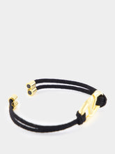 Valentino Garavani Logo Cord Black Bracelet 35 mm