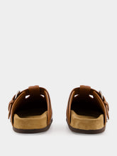 Valentino Garavani Tobacco Calfskin Leather Sabot