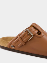 Valentino Garavani Tobacco Calfskin Leather Sabot