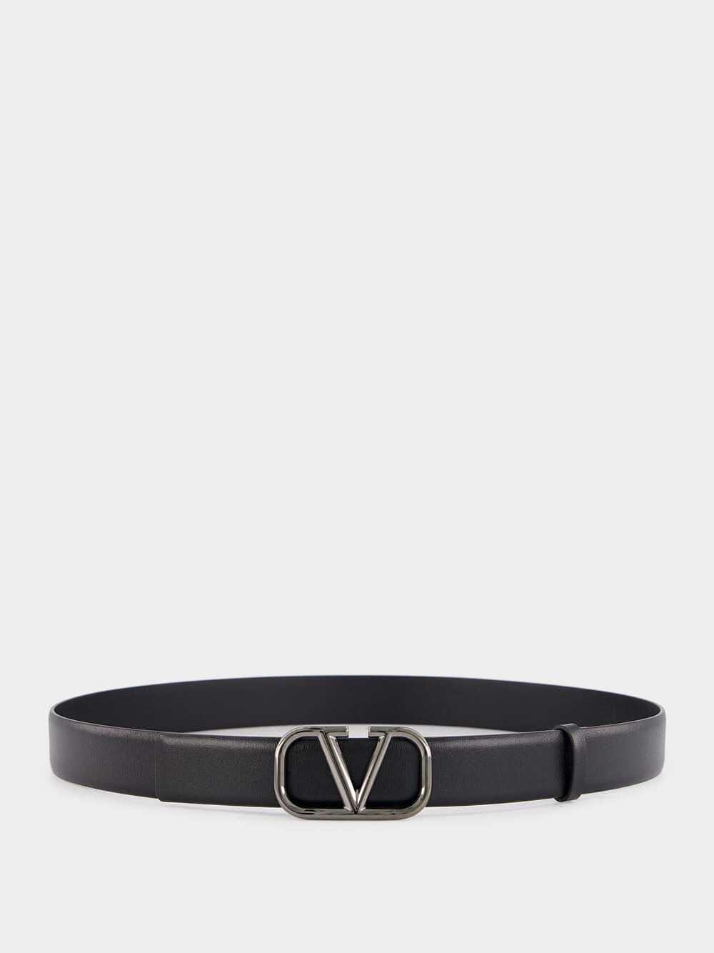 Black Vlogo Signature Calfskin Belt 30 mm