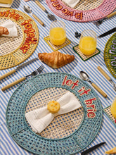 Coro Cora Sky Blue Iraca Palm Let It Brie Placemat