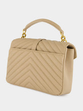 Saint Laurent Dark Beige Quilted Leather Medium Satchel