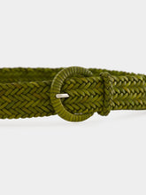 Dragon Diffusion Bamboo Green Wrapped Buckle Leather Belt
