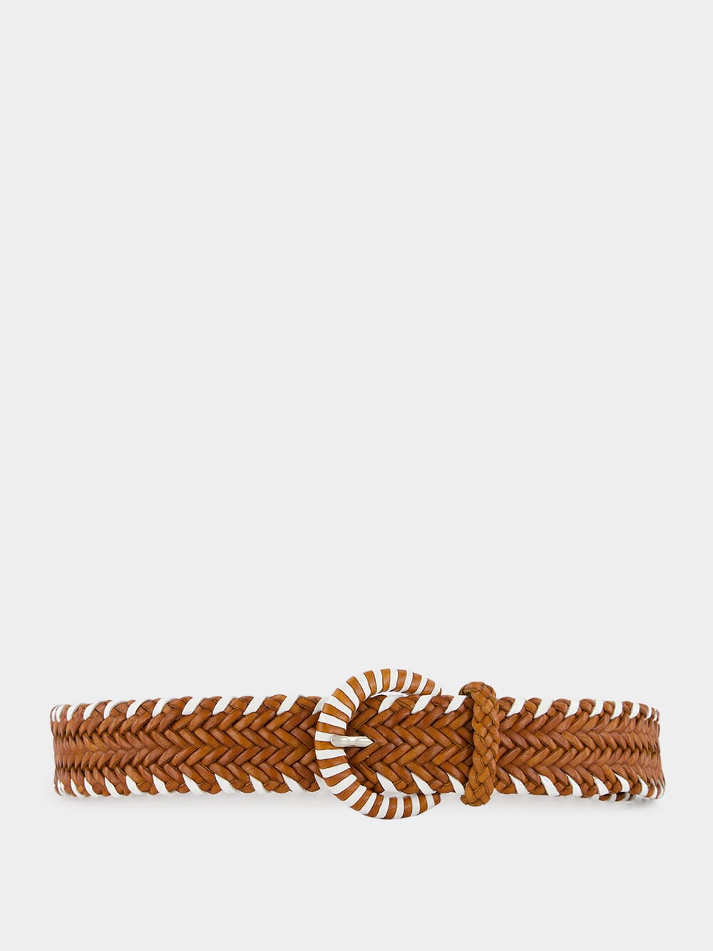 Bi-Color Woven Leather Belt