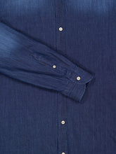 Boglioli Blue Cotton Mandarin Collar Shirt