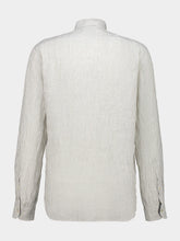 Boglioli White and Brown Striped Linen Shirt