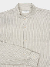 Boglioli White and Brown Striped Linen Shirt