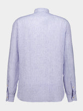 Boglioli White and Navy Striped Linen Shirt