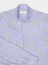 Boglioli White and Navy Striped Linen Shirt