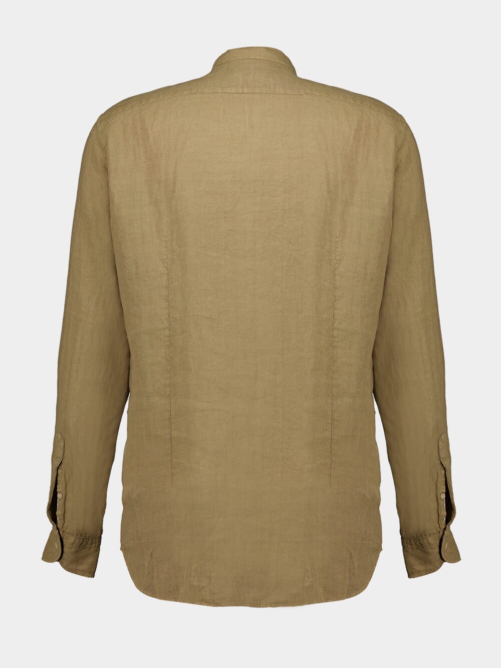 Brown Garment-dyed Linen Shirt