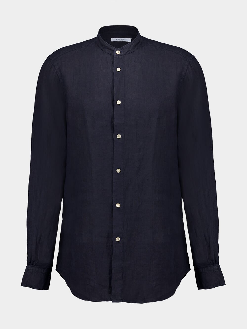 Navy Blue Garment-dyed Linen Shirt