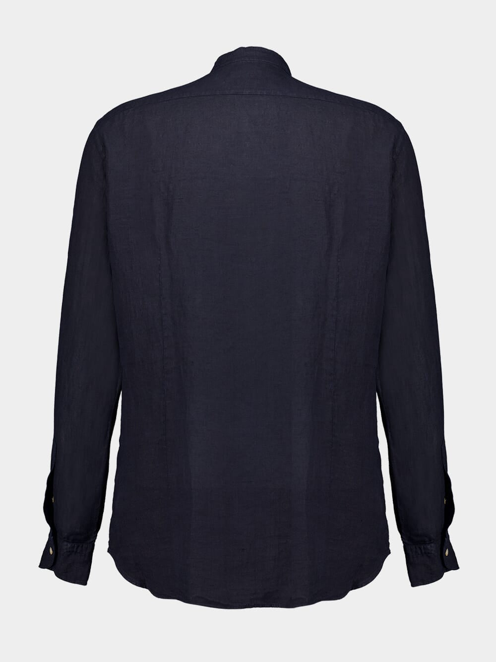 Navy Blue Garment-dyed Linen Shirt