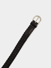 Dragon Diffusion Black Braided Leather Polo Tip Belt