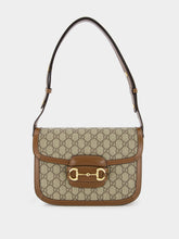 Gucci Beige and Dark Brown Horsebit 1955 Medium Shoulder Bag