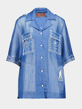 Alémais Blue Yasmeen Embellished Oversized Shirt